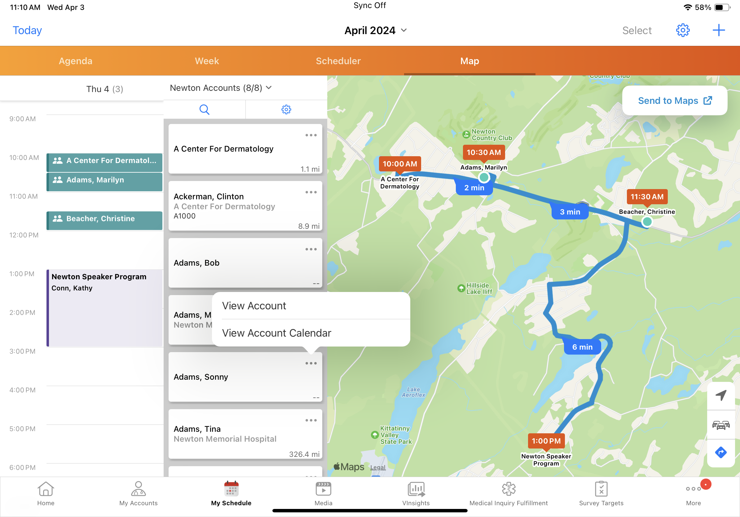 Enabling My Schedule Map View