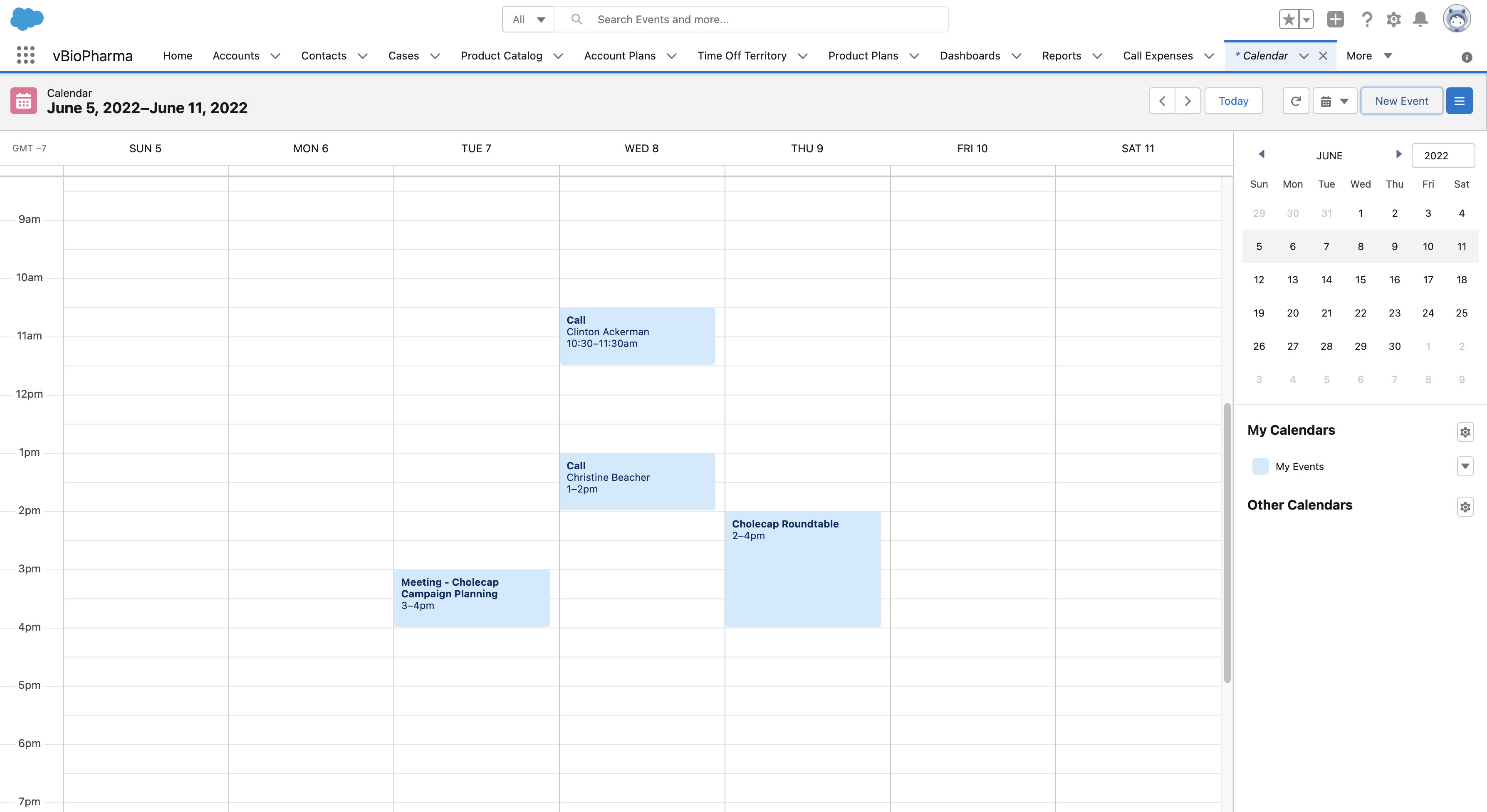 Salesforce カレンダーでコールを管理する